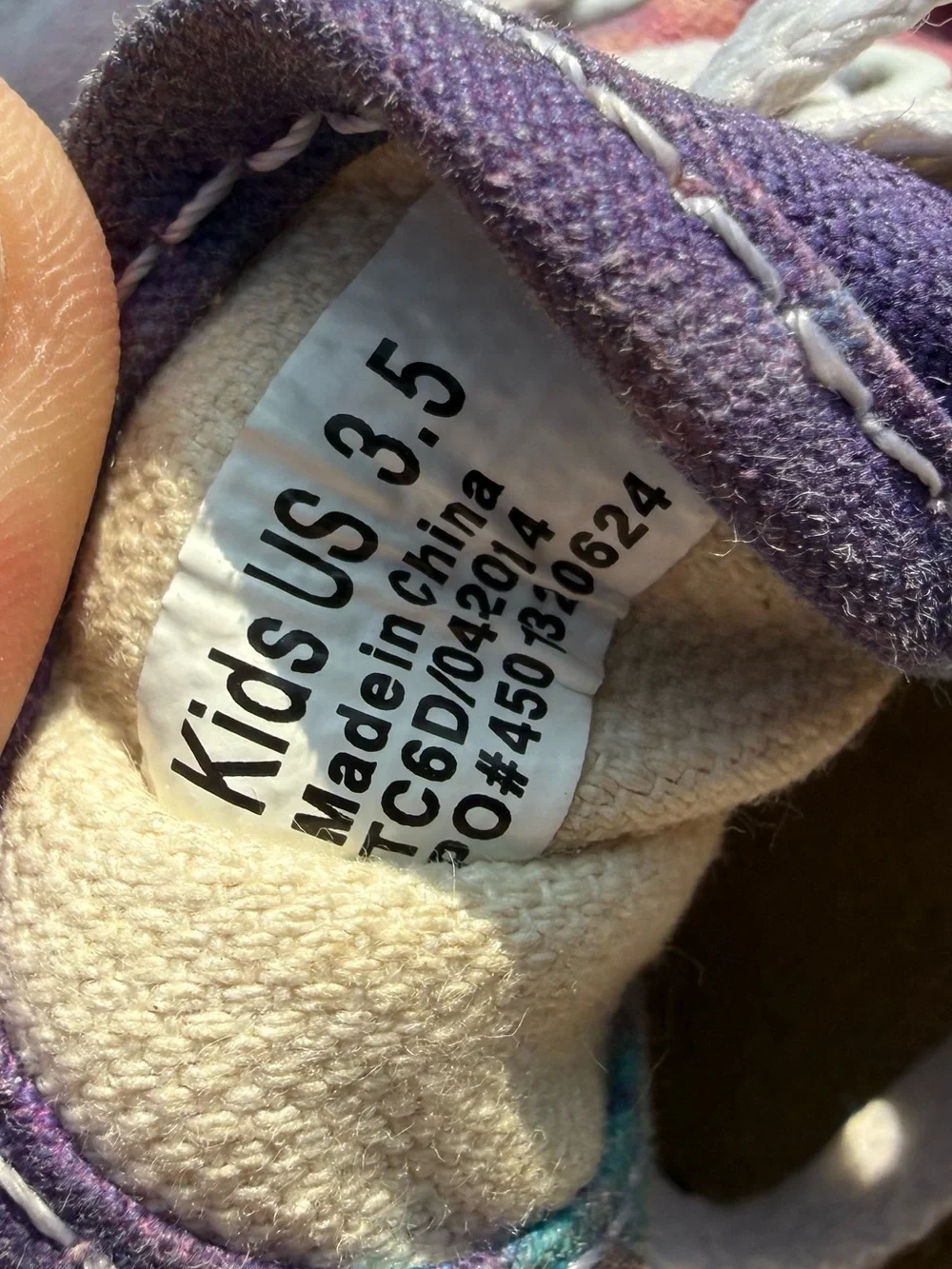 Nice purple blue pink Tie Dye canvas sneaker shoes Vans kids girls size 3.5